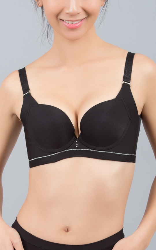 Elegantly Wild Push-Up Bra for Women with Low-Cut Heart Design & Seamless Fit #11537