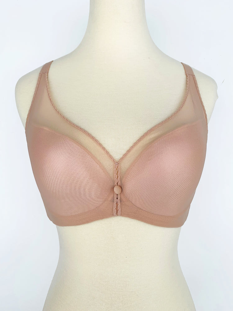 Non Padded Underwire Push Up Bras for Women with Sheer Lace for C Cup #11827