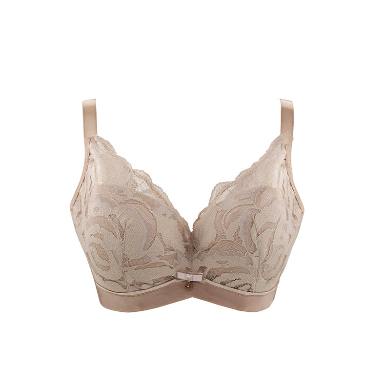 Bra for Women - Lovely Floral Lace Soft Memory Underwire Minimizer Bra #112013